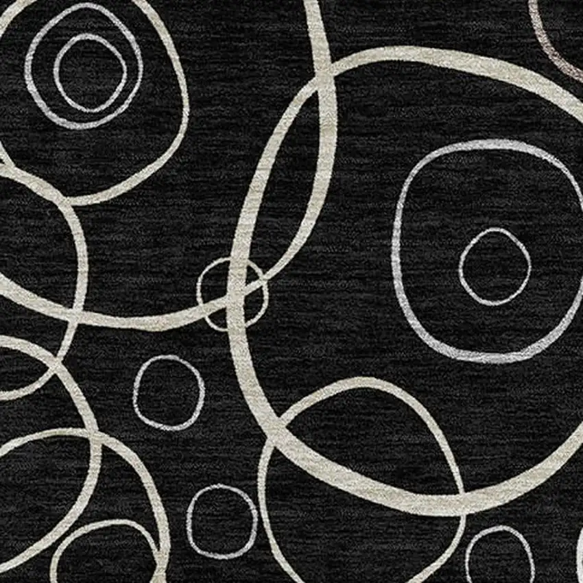 Black Ivory And Brown Geometric Washable Indoor Outdoor Area Rug Photo 2