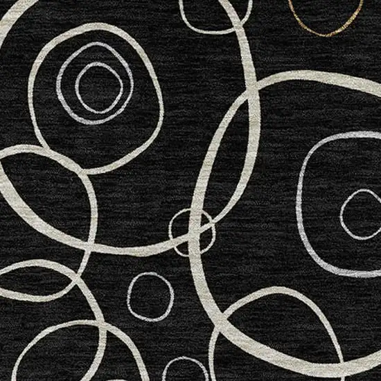 Black Ivory And Brown Geometric Washable Indoor Outdoor Area Rug Photo 2