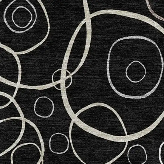 Black Ivory And Brown Geometric Washable Indoor Outdoor Area Rug Photo 2