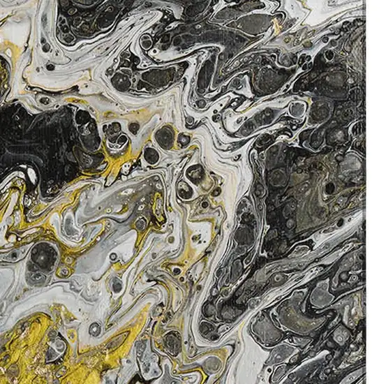 Black Ivory And Gold Abstract Washable Indoor Outdoor Area Rug Photo 6