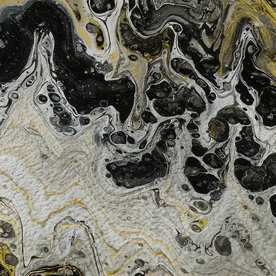 Black Ivory And Gold Abstract Washable Indoor Outdoor Area Rug Photo 8