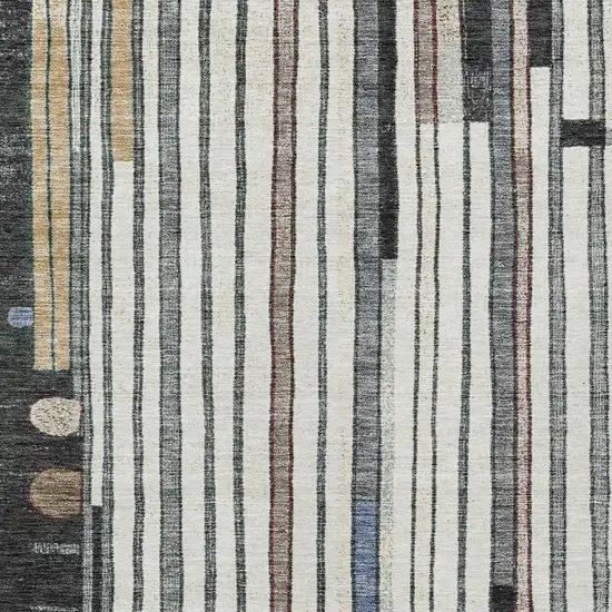 Black Ivory And Gold Geometric Washable Indoor Outdoor Area Rug Photo 4