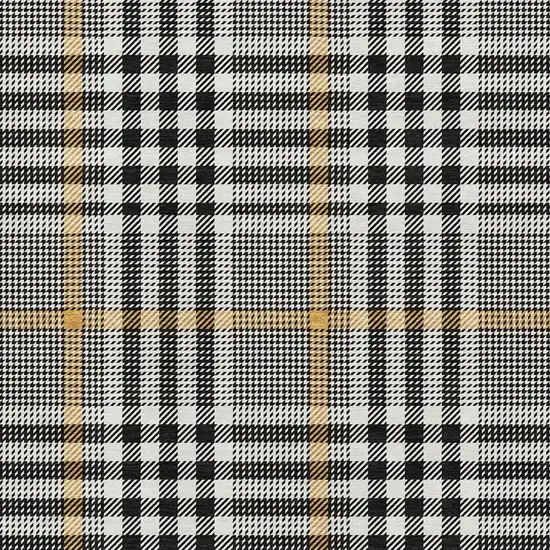 Black Ivory And Gold Plaid Washable Area Rug With UV Protection Photo 2