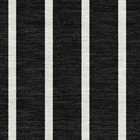 Black Ivory And Gold Striped Washable Area Rug With UV Protection Photo 2