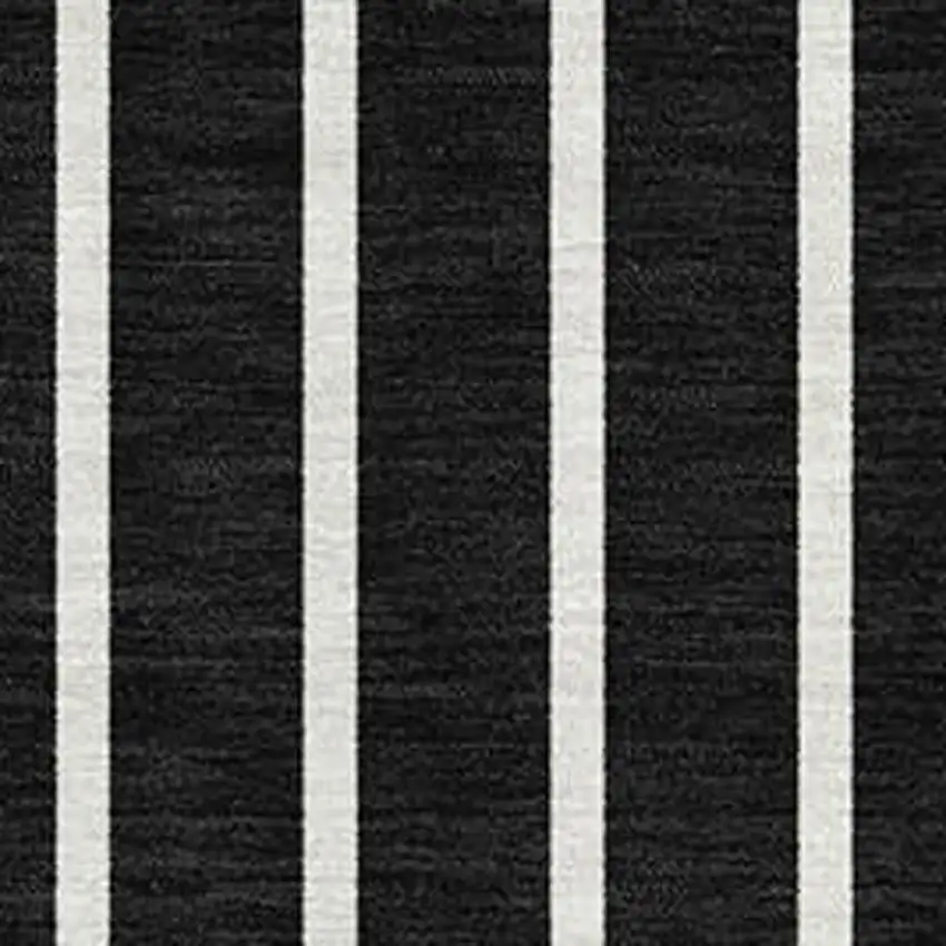 Black Ivory And Gold Striped Washable Area Rug With UV Protection Photo 2