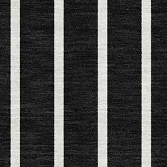 Black Ivory And Gold Striped Washable Area Rug With UV Protection Photo 2