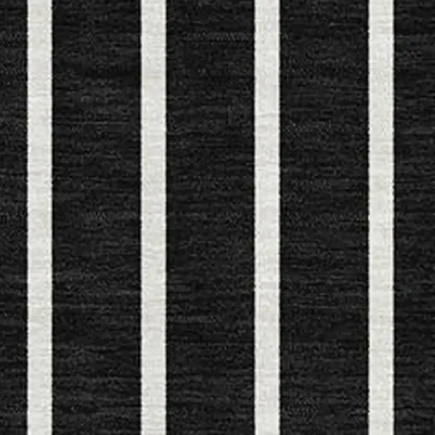 Black Ivory And Gold Striped Washable Area Rug With UV Protection Photo 2