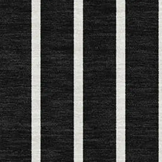Black Ivory And Gold Striped Washable Area Rug With UV Protection Photo 2