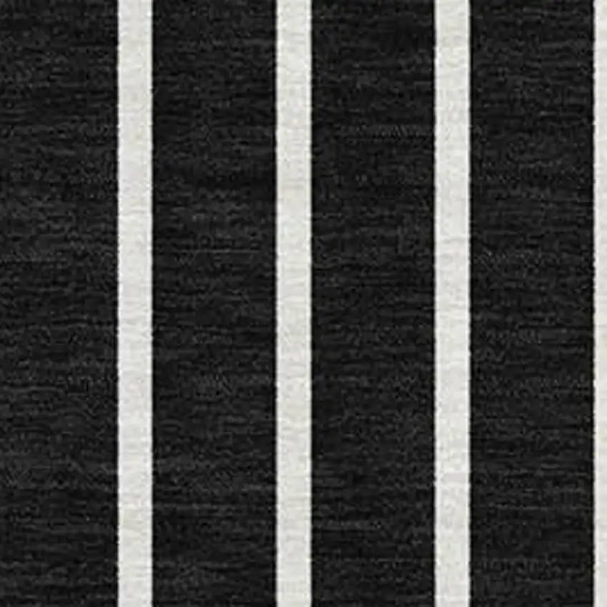Black Ivory And Gold Striped Washable Area Rug With UV Protection Photo 2