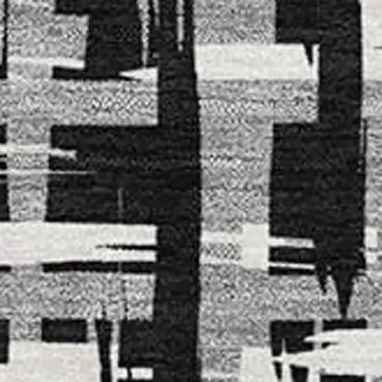 Black Ivory And Gray Abstract Geometric Washable Area Rug With UV Protection Photo 2