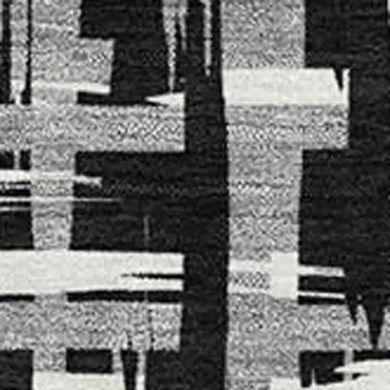 Black Ivory And Gray Abstract Geometric Washable Area Rug With UV Protection Photo 2