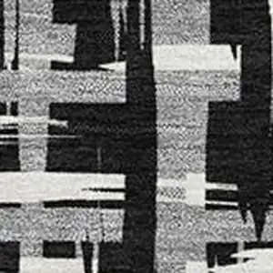 Photo of Black Ivory And Gray Abstract Geometric Washable Area Rug With UV Protection