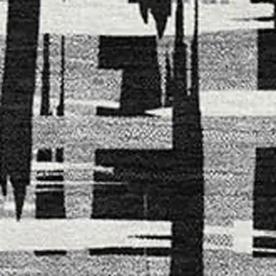 Black Ivory And Gray Abstract Geometric Washable Area Rug With UV Protection Photo 2
