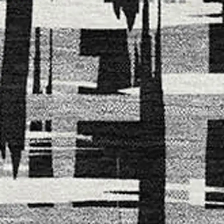 Black Ivory And Gray Abstract Geometric Washable Area Rug With UV Protection Photo 2