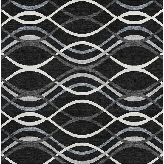Black Ivory And Gray Abstract Washable Area Rug With UV Protection Photo 4