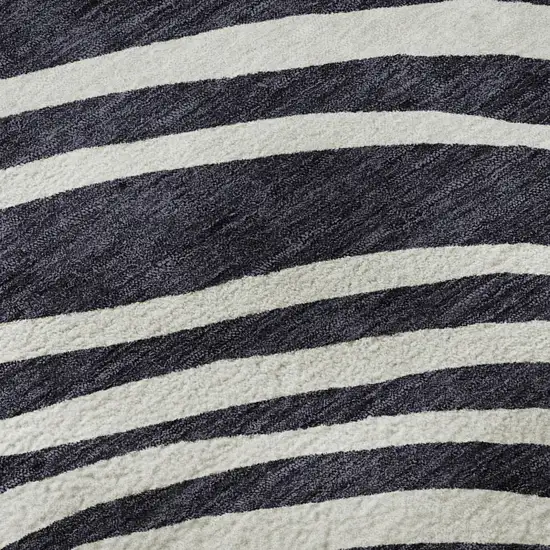 Black Ivory And Gray Abstract Washable Area Rug With UV Protection Photo 8