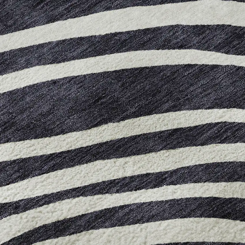 Black Ivory And Gray Abstract Washable Area Rug With UV Protection Photo 8