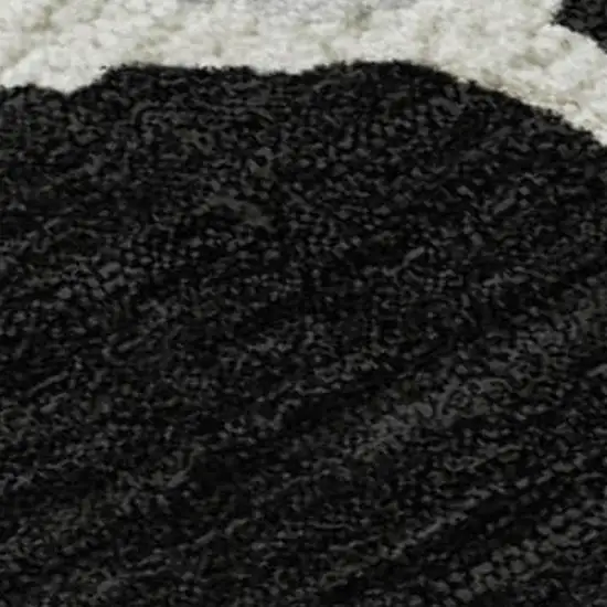 Black Ivory And Gray Abstract Washable Area Rug With UV Protection Photo 3