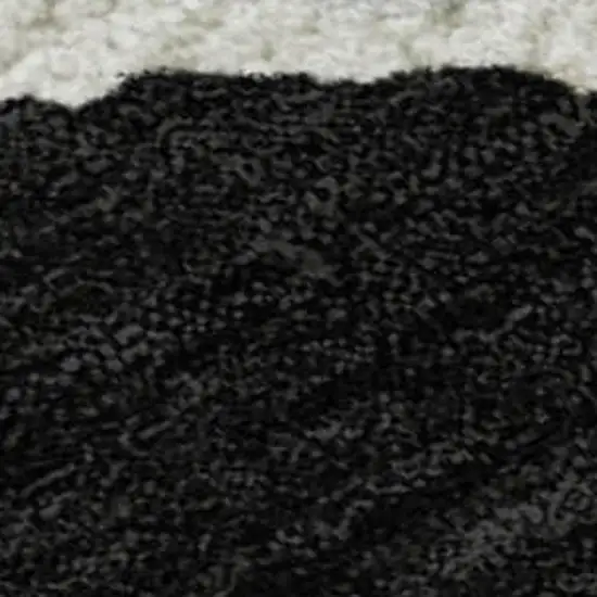 Black Ivory And Gray Abstract Washable Area Rug With UV Protection Photo 2
