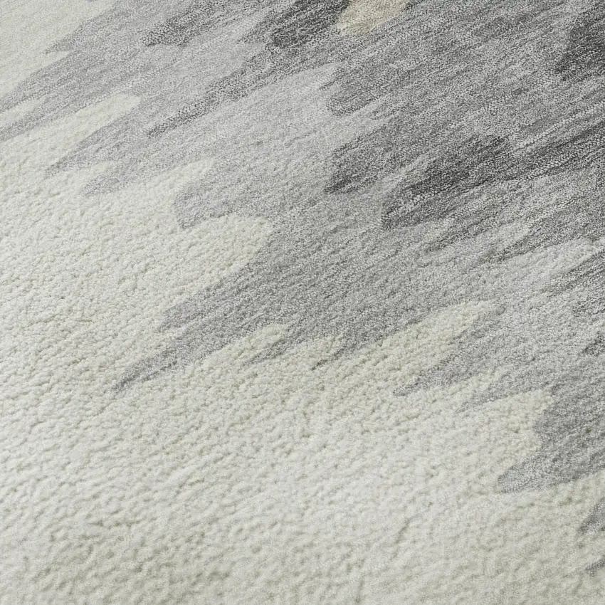 Black Ivory And Gray Abstract Washable Area Rug With UV Protection Photo 1