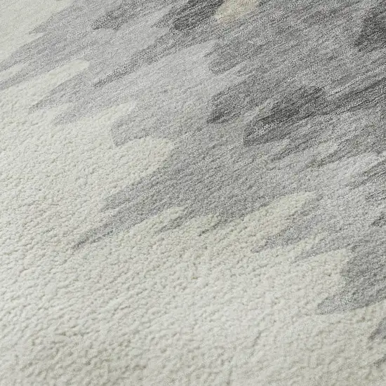 Black Ivory And Gray Abstract Washable Area Rug With UV Protection Photo 1