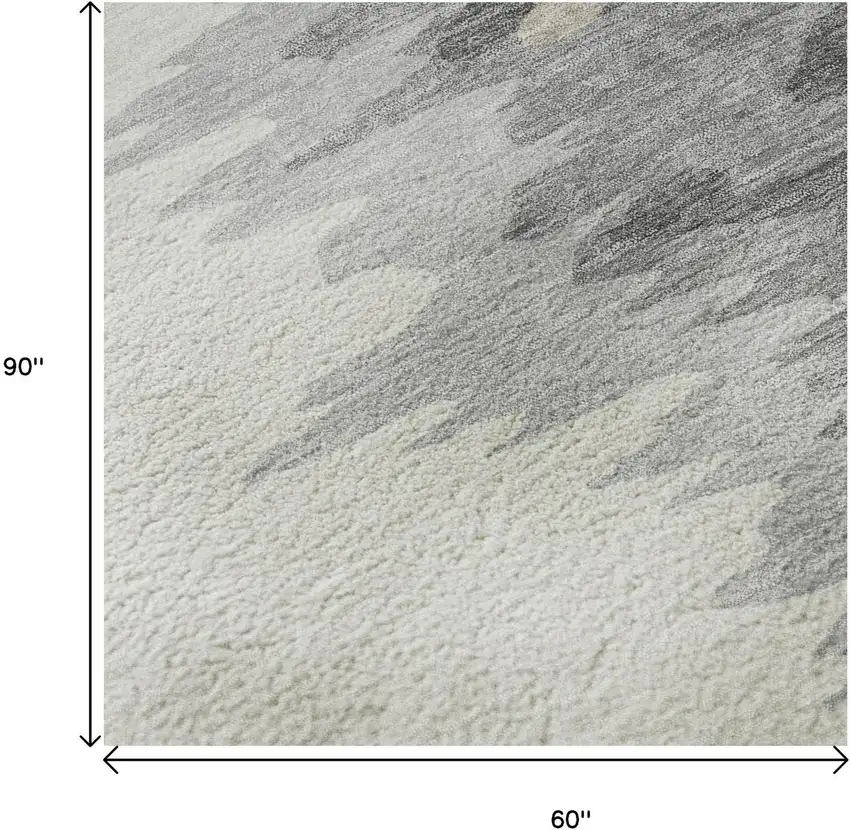 Black Ivory And Gray Abstract Washable Area Rug With UV Protection Photo 9