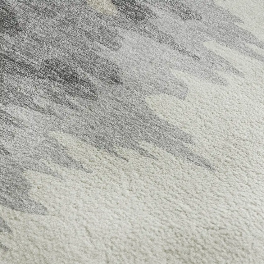 Black Ivory And Gray Abstract Washable Area Rug With UV Protection Photo 2