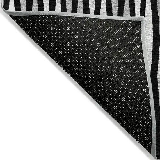 Black Ivory And Gray Geometric Washable Indoor Outdoor Area Rug Photo 4