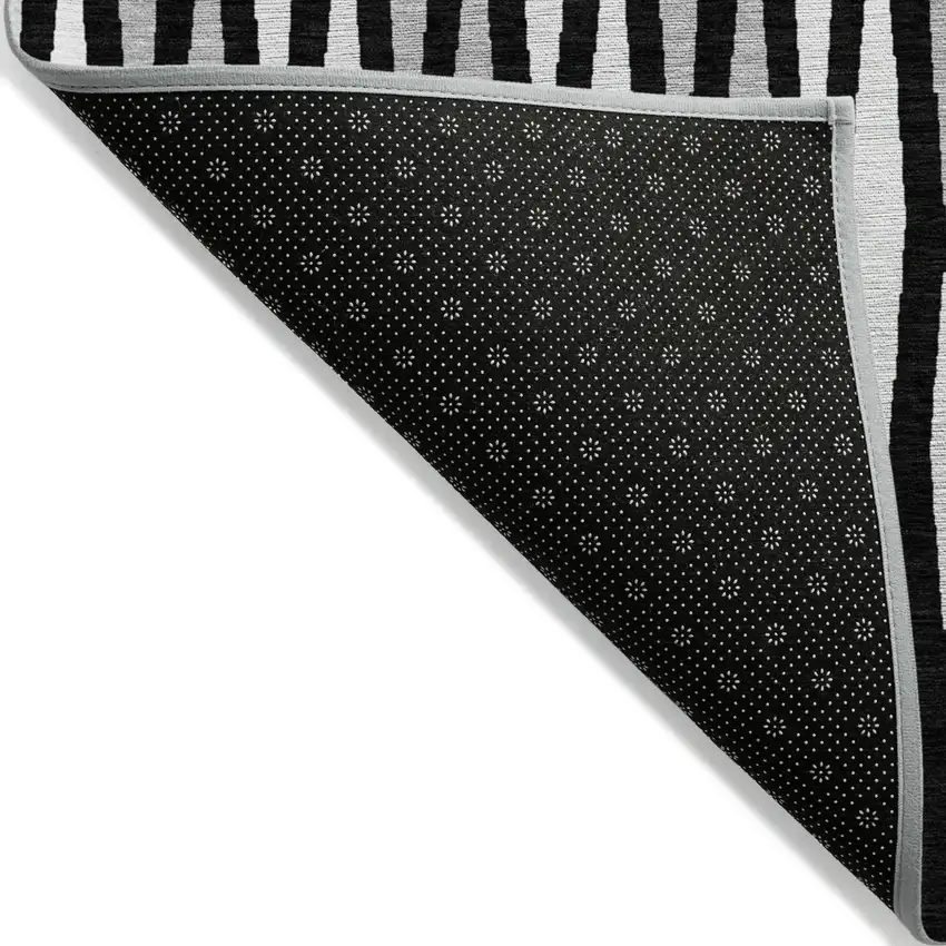 Black Ivory And Gray Geometric Washable Indoor Outdoor Area Rug Photo 4