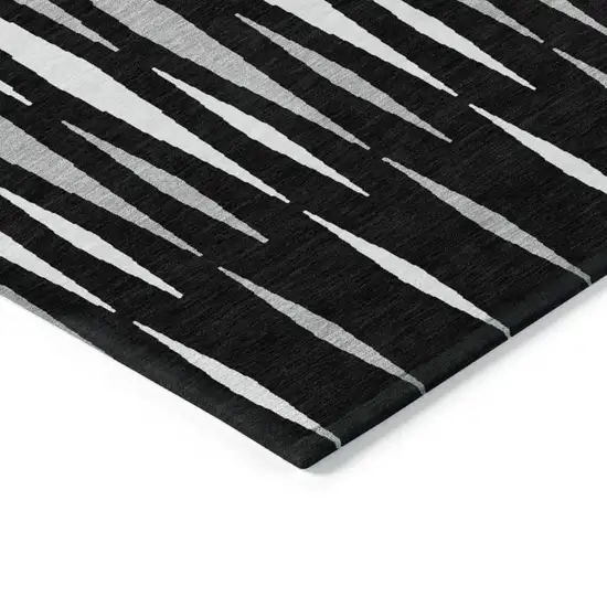 Black Ivory And Gray Geometric Washable Indoor Outdoor Area Rug Photo 5