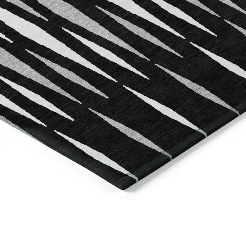 Black Ivory And Gray Geometric Washable Indoor Outdoor Area Rug Photo 5