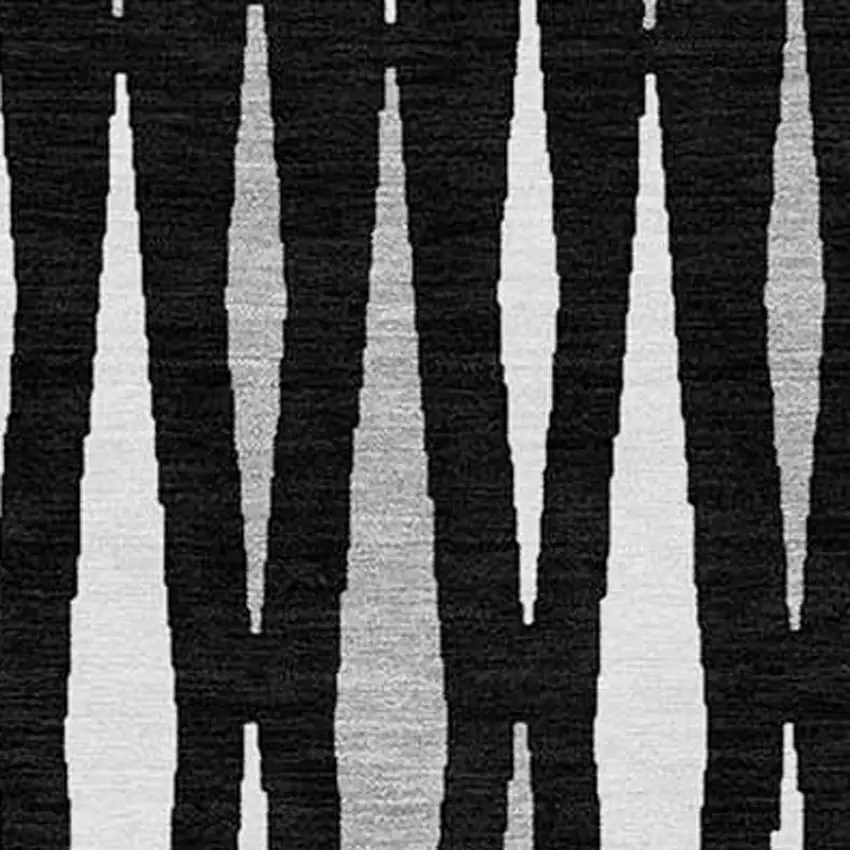 Black Ivory And Gray Geometric Washable Indoor Outdoor Area Rug Photo 6