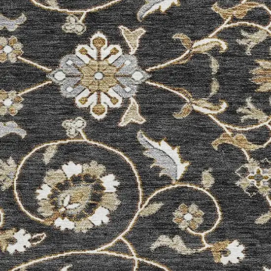 Black Ivory And Gray Moroccan Washable Area Rug With UV Protection Photo 2