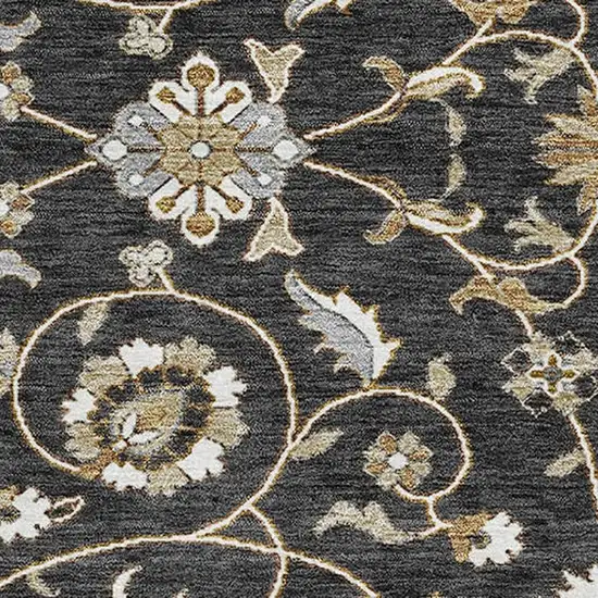 Black Ivory And Gray Moroccan Washable Area Rug With UV Protection Photo 2