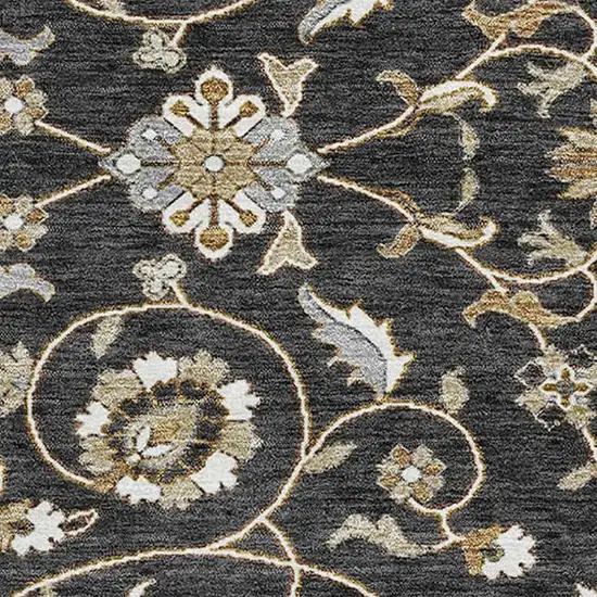 Black Ivory And Gray Moroccan Washable Area Rug With UV Protection Photo 2