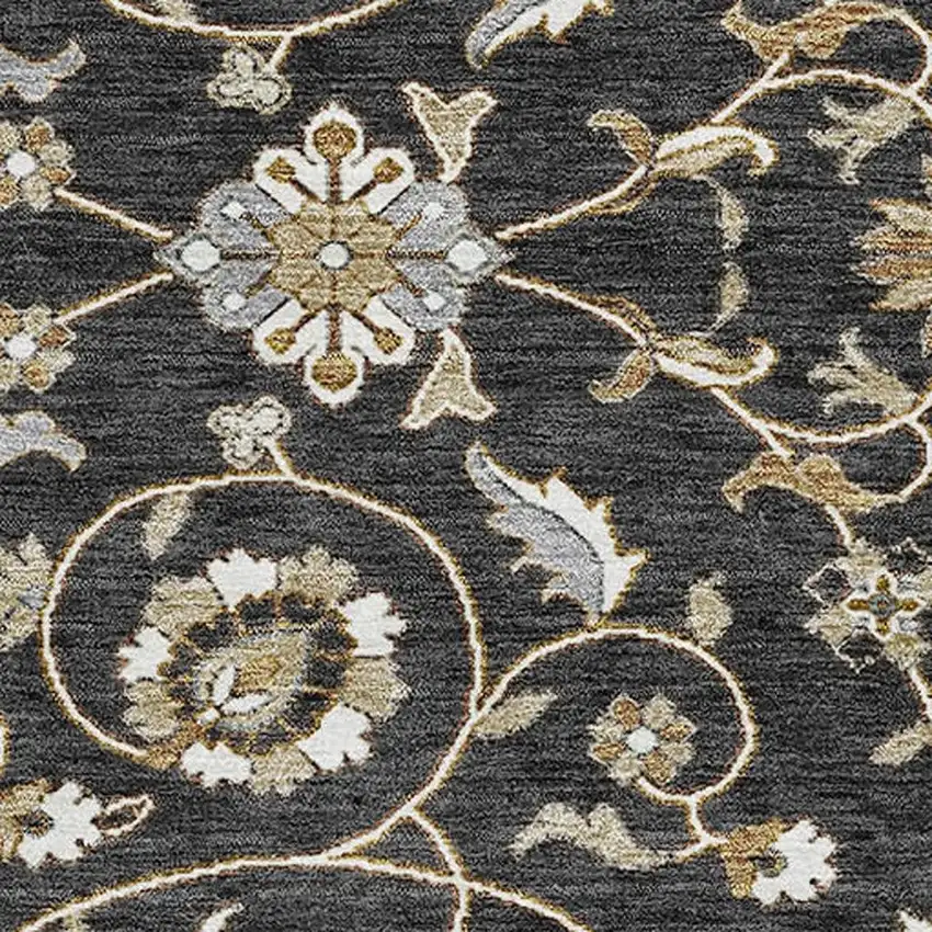 Black Ivory And Gray Moroccan Washable Area Rug With UV Protection Photo 2