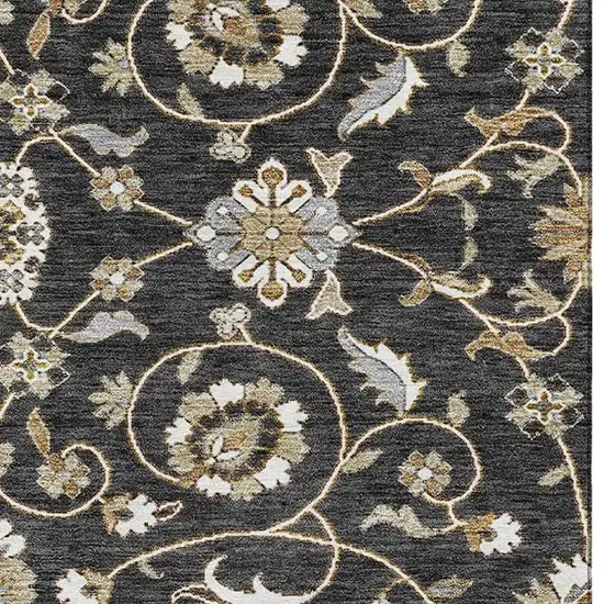 Black Ivory And Gray Moroccan Washable Area Rug With UV Protection Photo 3