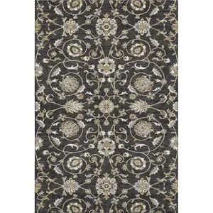 Photo of Black Ivory And Gray Moroccan Washable Area Rug With UV Protection