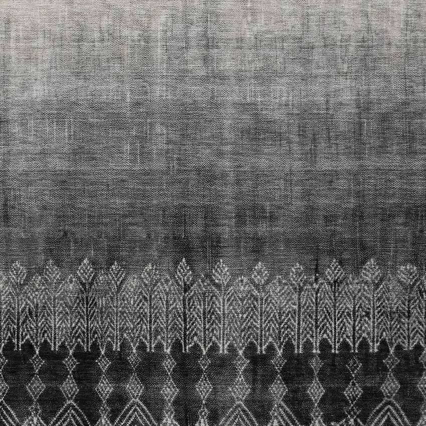 Black Ivory And Gray Ombre Washable Indoor Outdoor Area Rug Photo 5