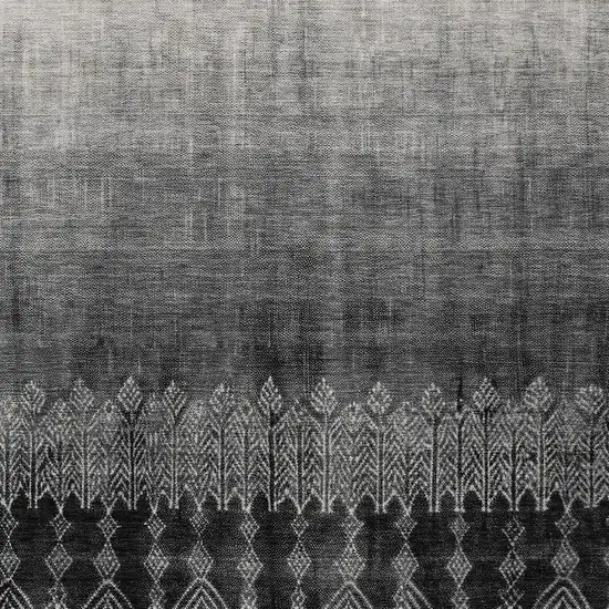 Black Ivory And Gray Ombre Washable Indoor Outdoor Area Rug Photo 5