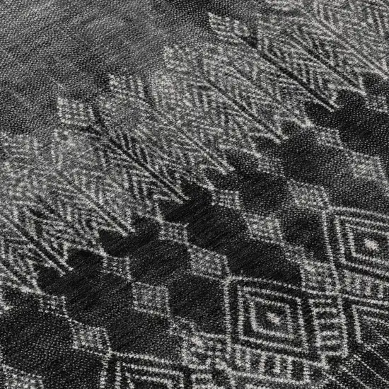 Black Ivory And Gray Ombre Washable Indoor Outdoor Area Rug Photo 8