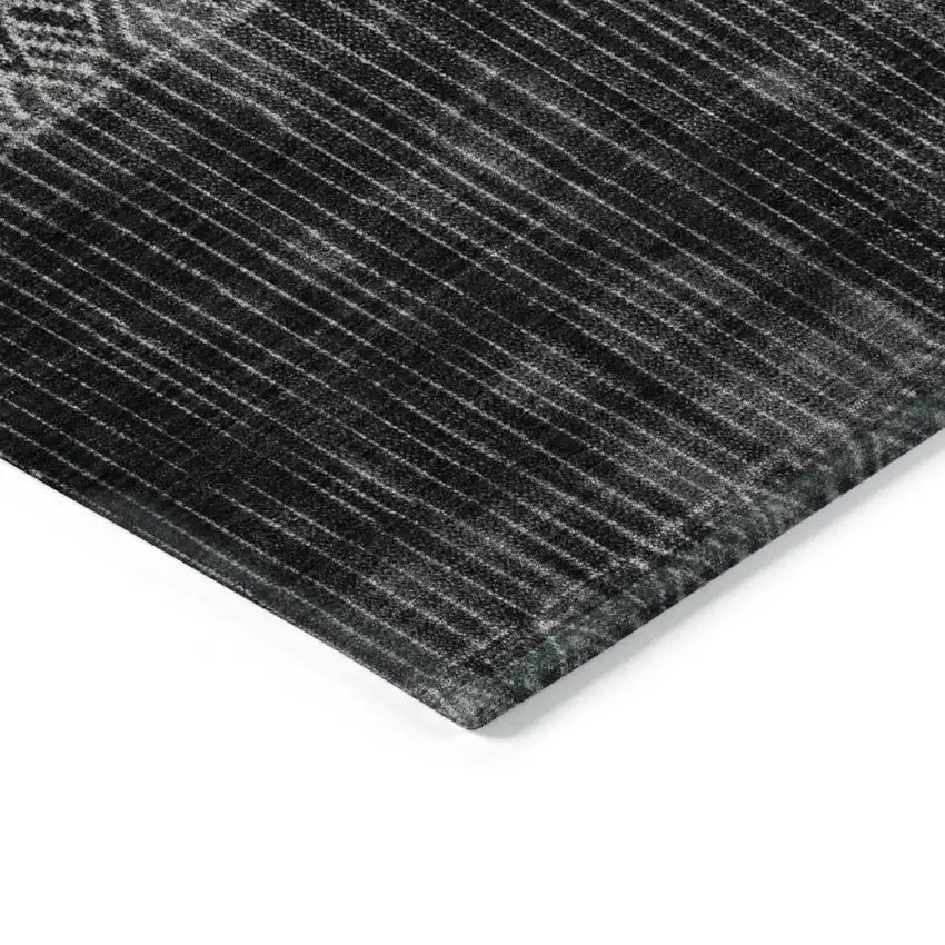 Black Ivory And Gray Ombre Washable Indoor Outdoor Area Rug Photo 4
