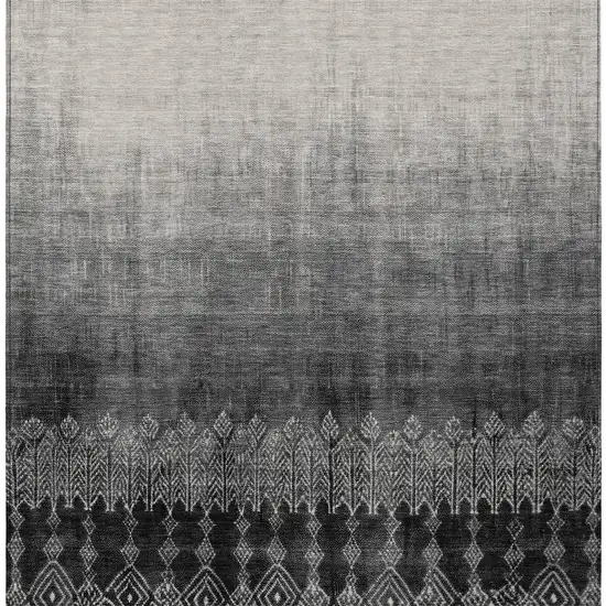 Black Ivory And Gray Ombre Washable Indoor Outdoor Area Rug Photo 6