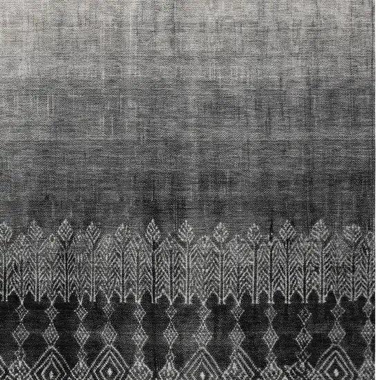 Black Ivory And Gray Ombre Washable Indoor Outdoor Area Rug Photo 5