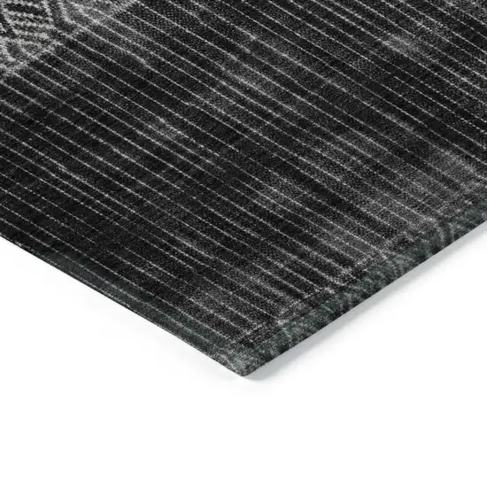Black Ivory And Gray Ombre Washable Indoor Outdoor Area Rug Photo 4