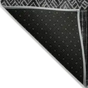 Photo of Black Ivory And Gray Ombre Washable Indoor Outdoor Area Rug