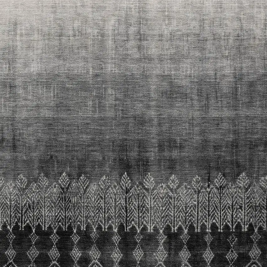 Black Ivory And Gray Ombre Washable Indoor Outdoor Area Rug Photo 5