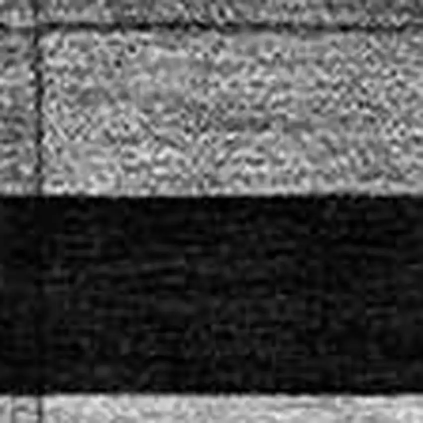 Black Ivory And Gray Striped Washable Indoor Outdoor Area Rug Photo 6