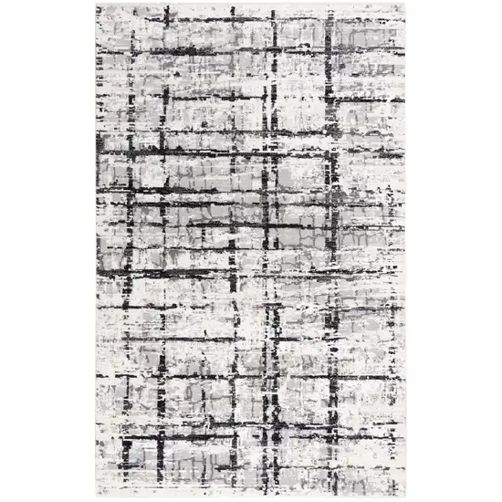 Black Ivory And Natural New Zealand Lambs Wool Abstract Hand Carved Handmade Area Rug Photo 4