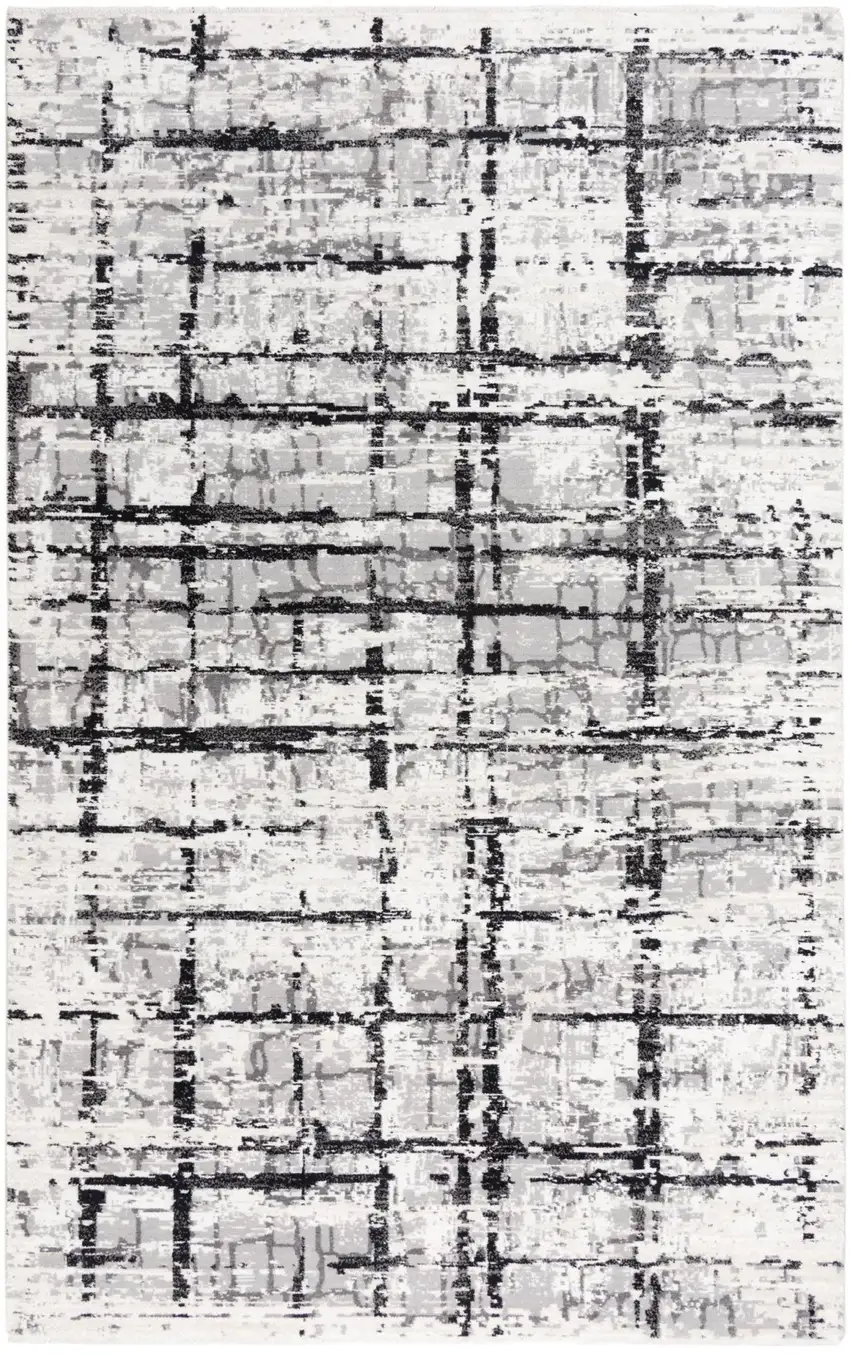 Black Ivory And Natural New Zealand Lambs Wool Abstract Hand Carved Handmade Area Rug Photo 4